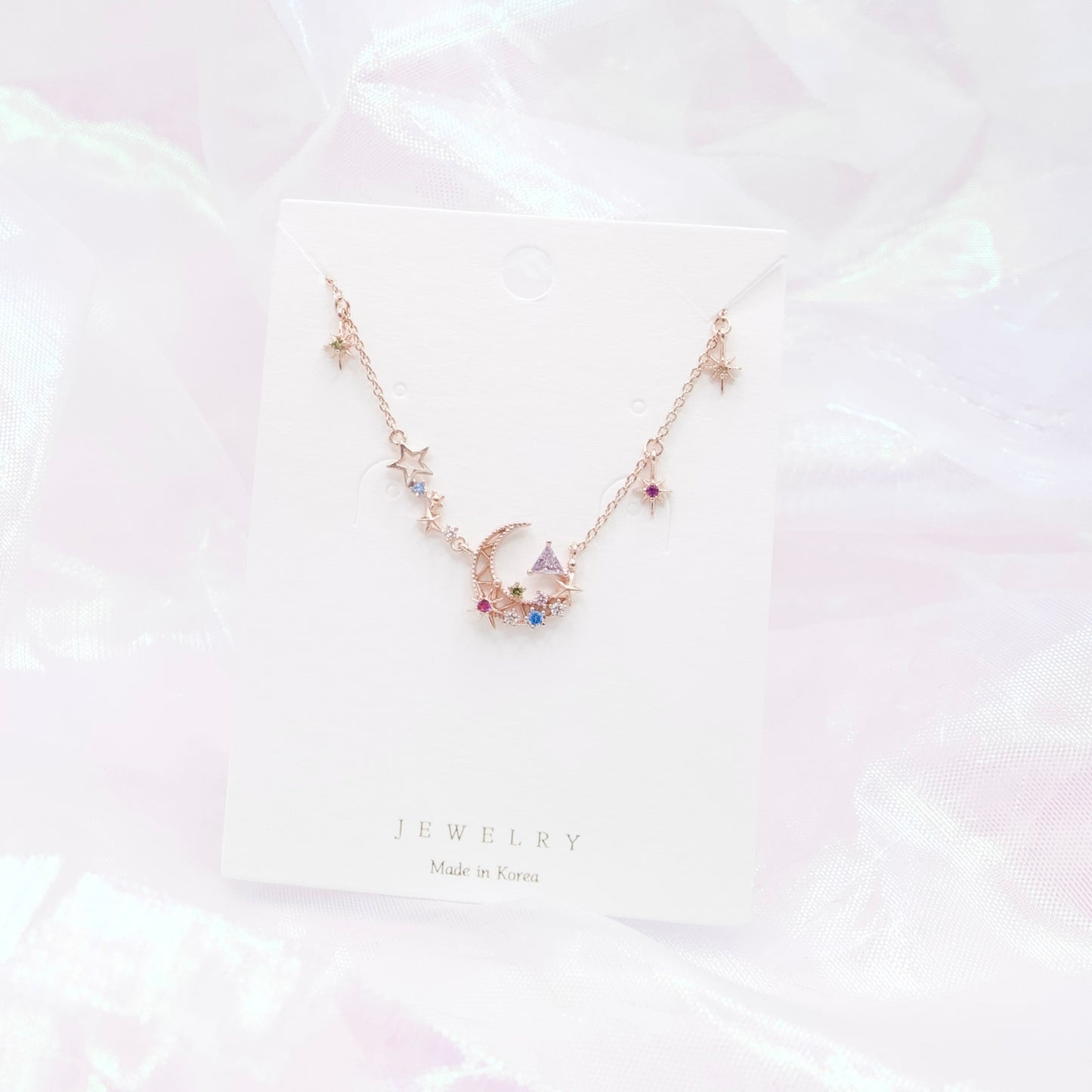 Moon Star Pendant Necklace - Made in Korea