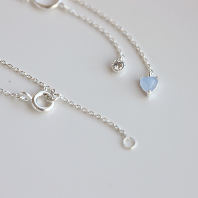 Silver Heart Chain Elegant Korean Necklace - 2 colors