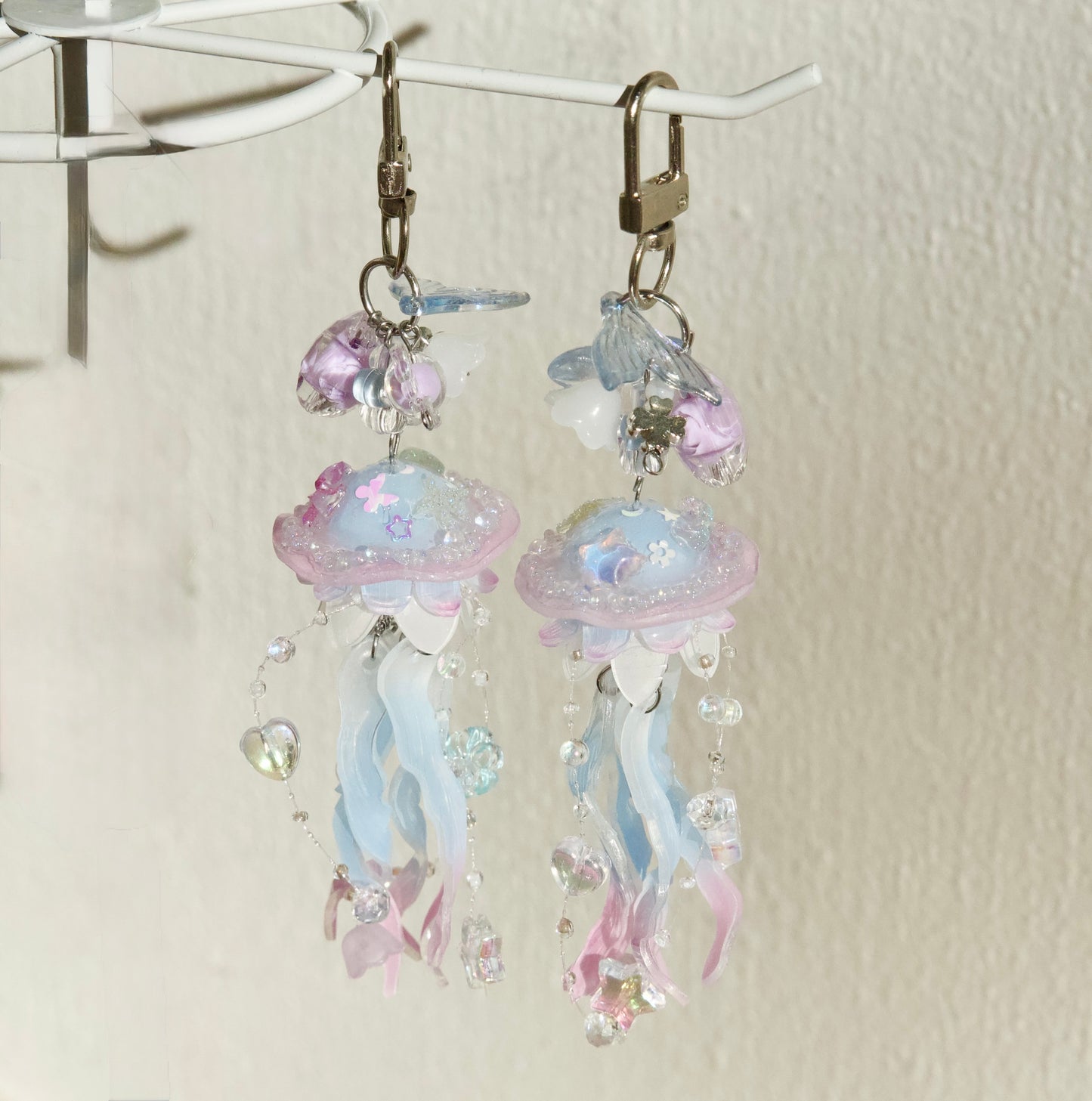 Fairy Dangle Jellyfish Handmade Keychain/Bag charm - Pink Blue