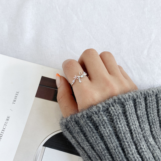 Butterfly Wreath Fairy Korean Adjustable Rings - 2 colors