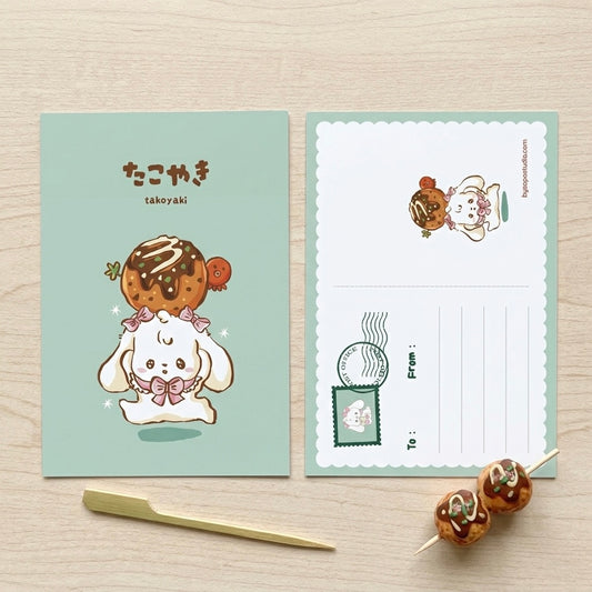 Takoyaki A6 Postcard - Art by Söpö Studio