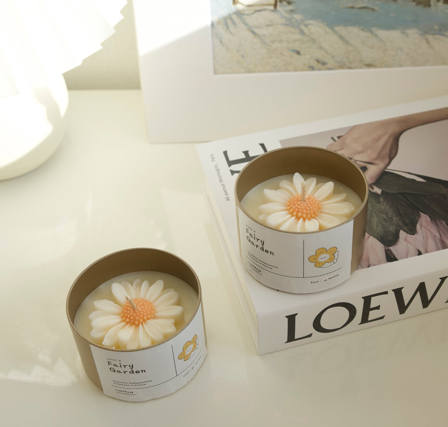 Daisy Flower Candles - Soywax Handmade in Finland