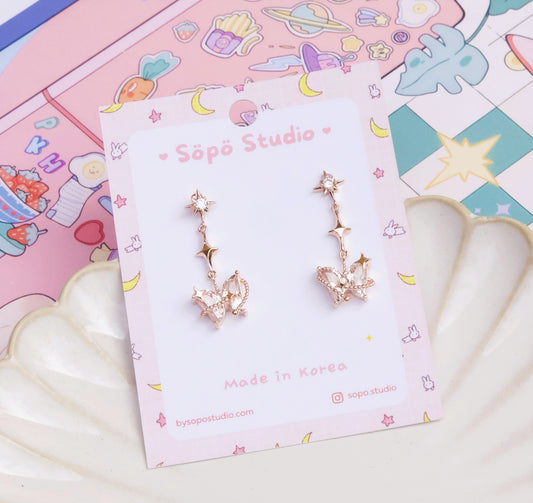 Butterfly Planet Dainty Elegant Korean Earrings - 2 Colors