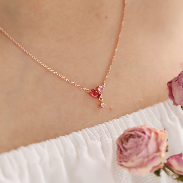 Silver 925 Crystal Heart Elegant Korean Necklace - 2 colors