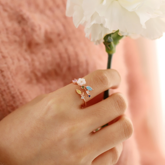 Flower Dainty Soft Korean Adjustable Rings - 2 colors