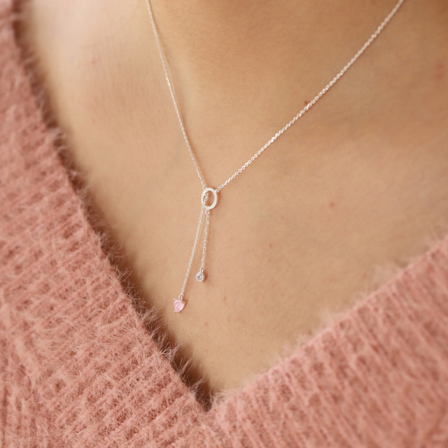 Silver Heart Chain Elegant Korean Necklace - 2 colors