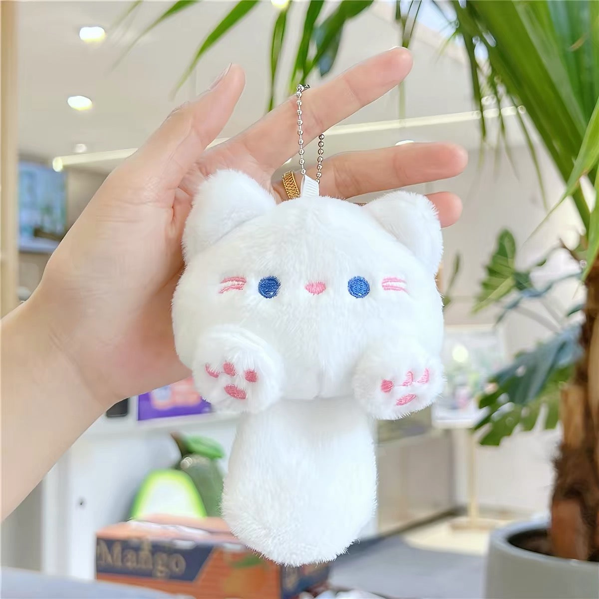 Soft Cat Furry Keychain Bag Charm - 2 colors