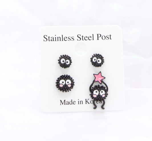 Cute Soot Star Studs Korean Cute Style Earrings