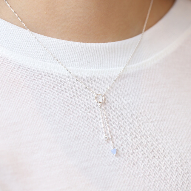 Silver Heart Chain Elegant Korean Necklace - 2 colors