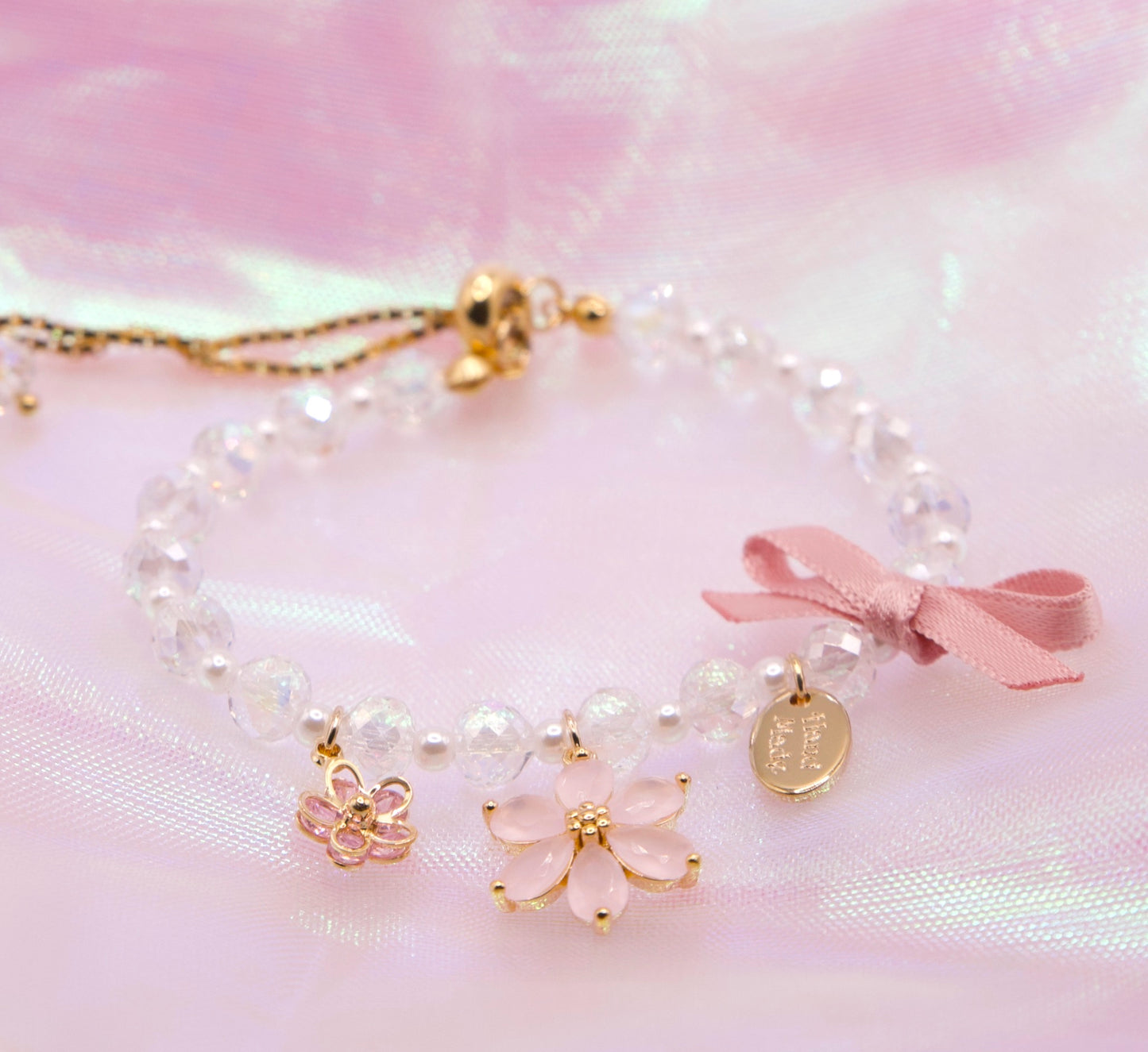 Sailor Moon Magical Sakura Pink Ribbon Bracelet