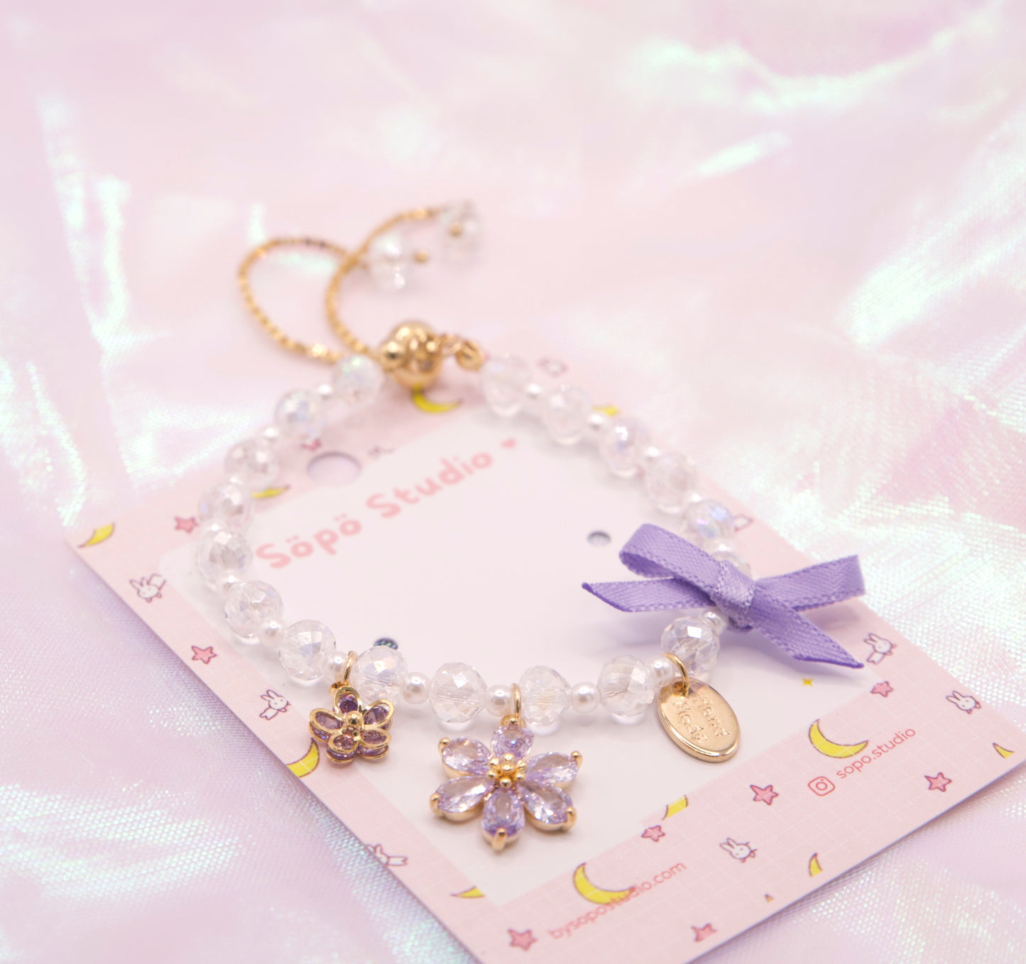 Sailor Moon Sakura Purple Ribbon Bracelet