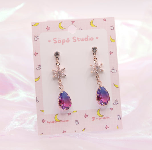 Sailor Moon Kawaii Magical Crystal Drop Dangle Earrings - 3 Colors