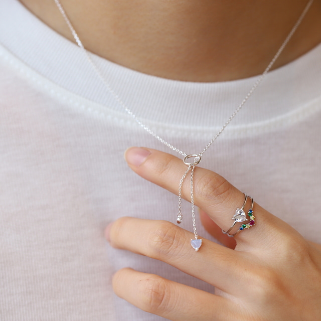 Silver Heart Chain Elegant Korean Necklace - 2 colors