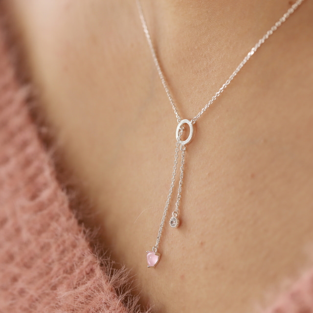 Silver Heart Chain Elegant Korean Necklace - 2 colors