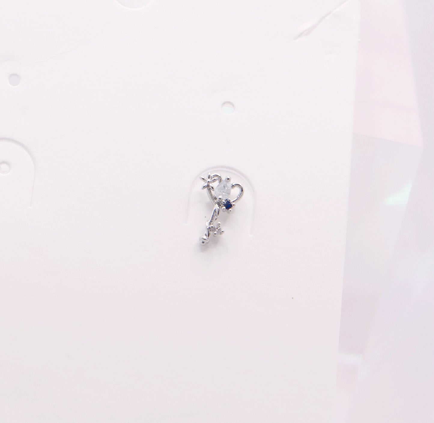 Heart Key Stone Ear Piercing