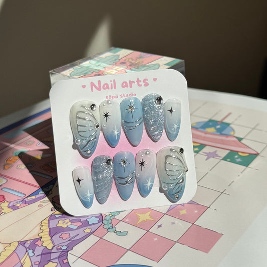 Fairycore Oceanic Butterfly Handmade Press-on Nails