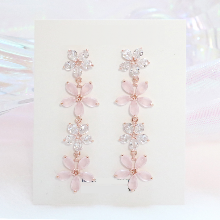 Korean Sakura Blossom Dangle Earrings – Sopo Studio