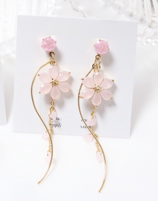 Dandelion Flower Wavy Dangle Romantic Earrings