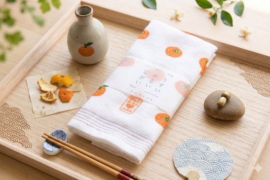 Orange Tenugui Kitchen Towel - Made in Japan