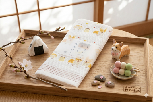 Corgi Tenugui Kitchen Towel - Made in Japan