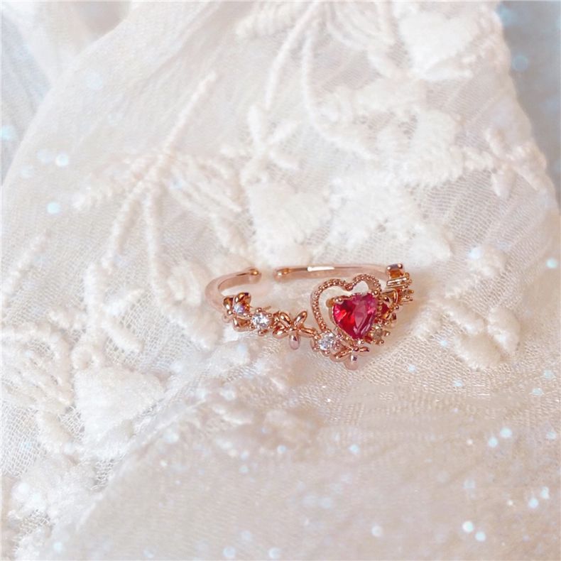 Red Heart Cubic Ring