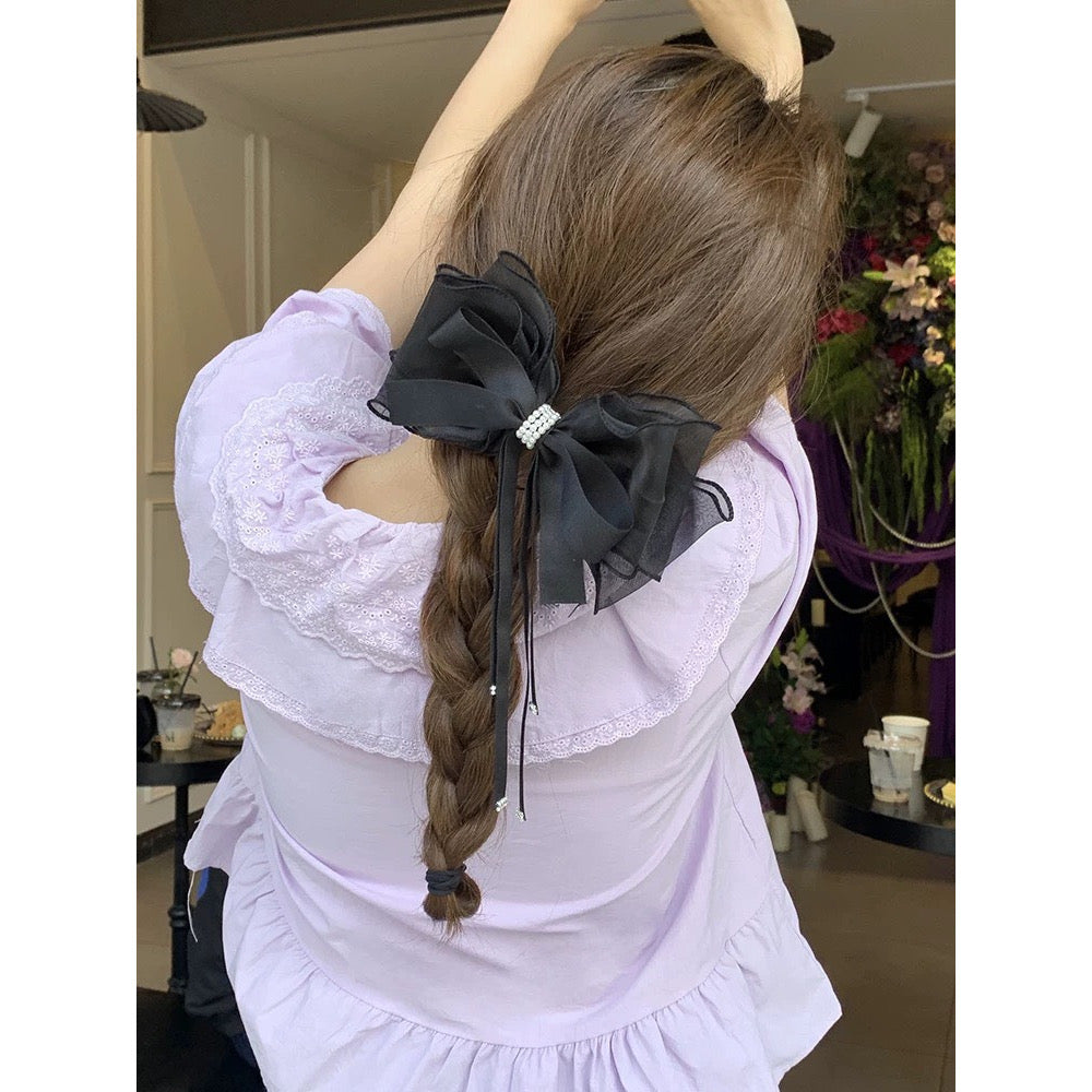 Korean Style Elegant Organza Ribbon Hair Clip