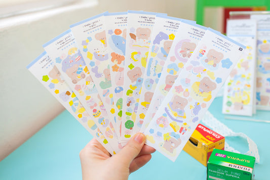 Mellee Factory Big Character Cloud Bear Sticker Sheet