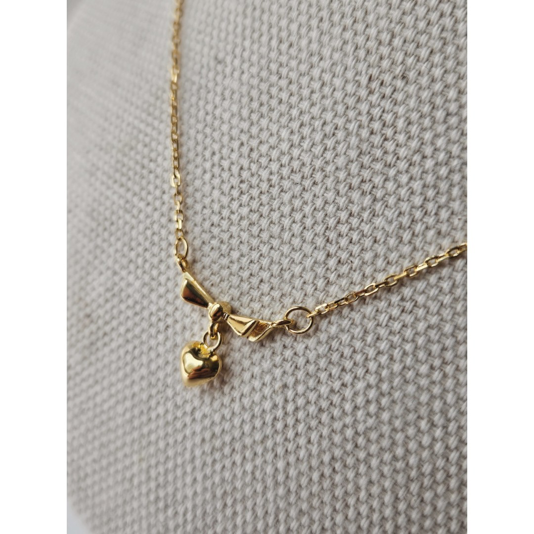 Sterling Silver 925 Petite Heart Korean Necklace Minimalist Style