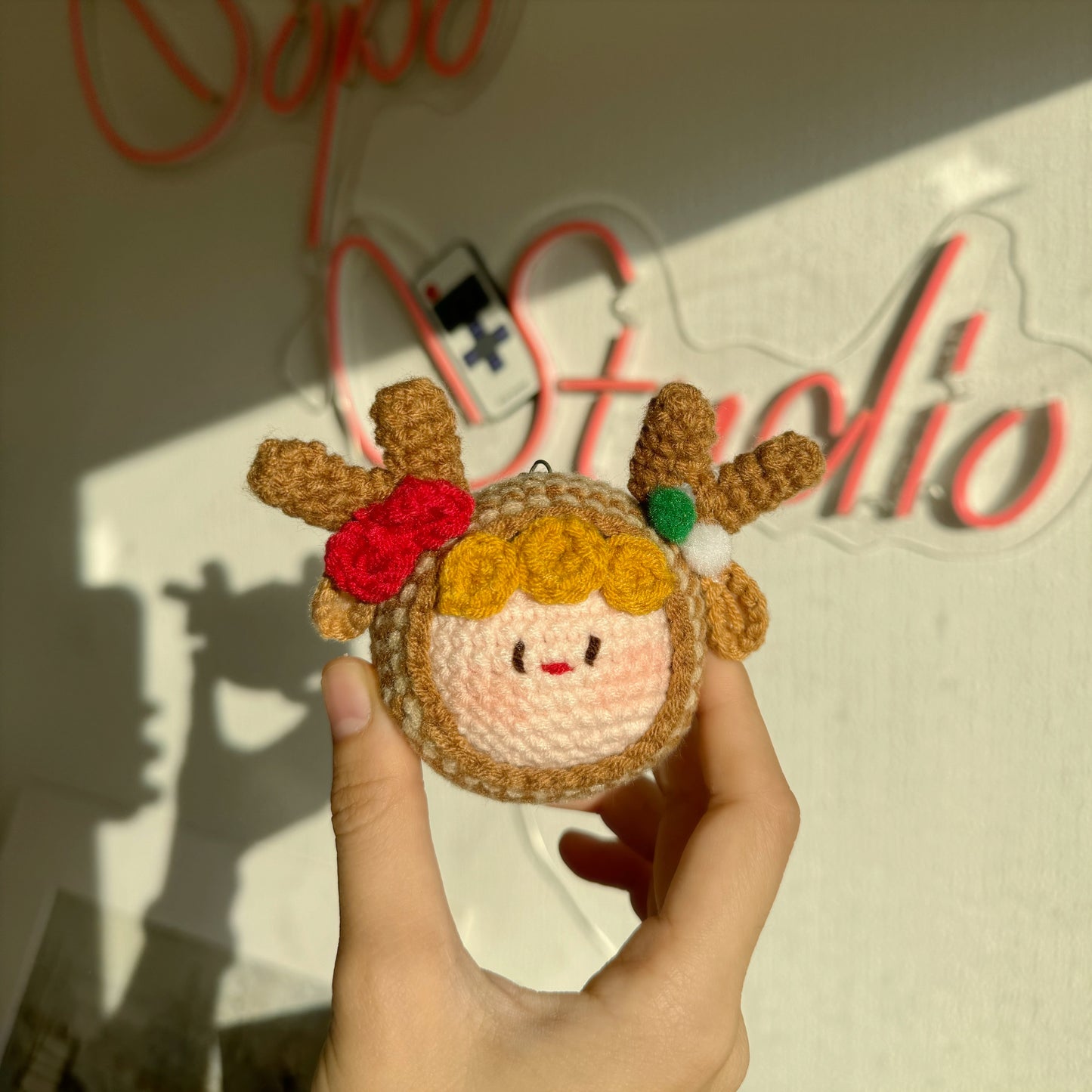 Reindeer Mochi Handmade Crochet Keychain Bag Charm