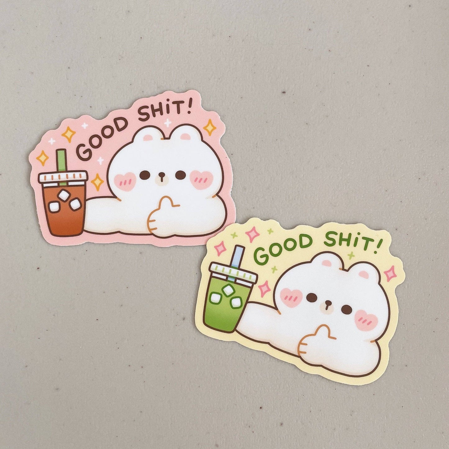 Good Shit Coffee and Matcha Bear Stickers