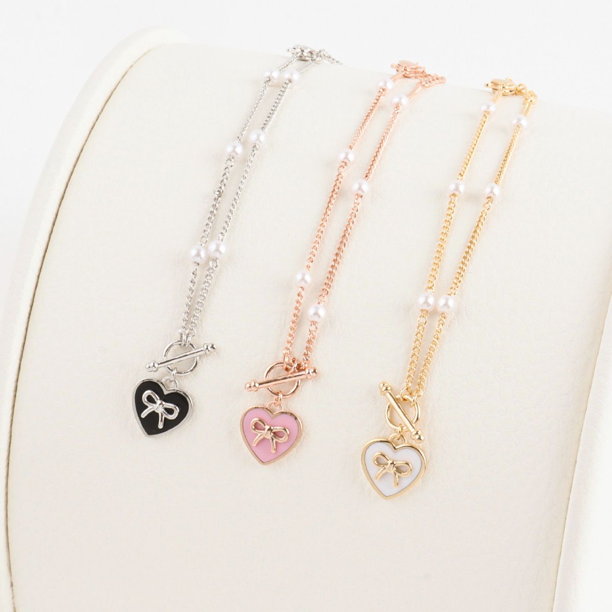Heart Ribbon Charm Dainty Style Korean Bracelet - 2 Colors