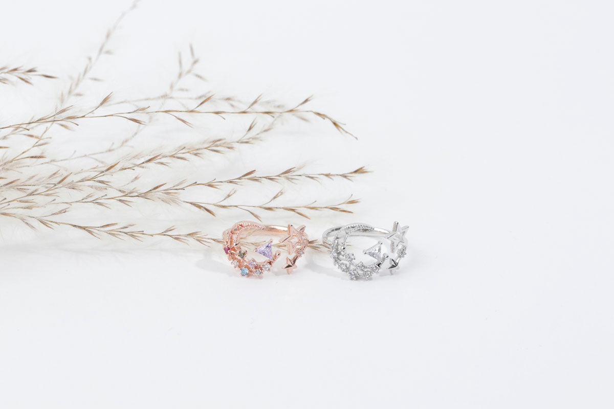 Crescent Moon Adjustable Ring Made in Korea - 2 Colors