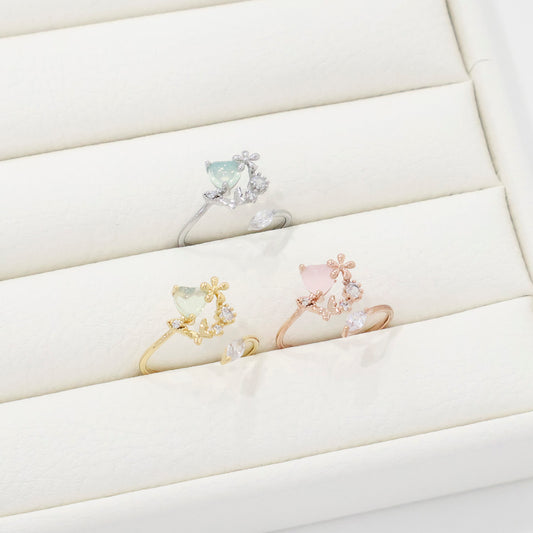 Dainty Heart Princess Ring Made in Korea - 3 colors