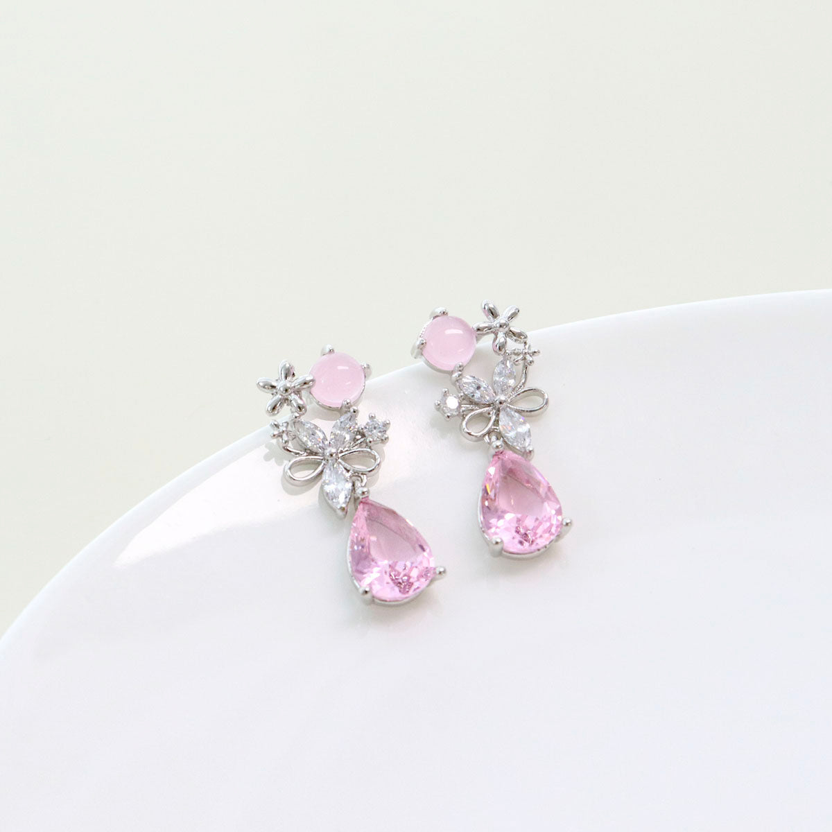 Pastel Pink Blossom Flower Studs Korean Dainty Style Earrings