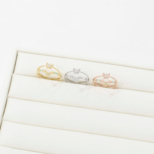 Petit Butterfly Double Layered Adjustable Ring Made in Korea - 3 colors