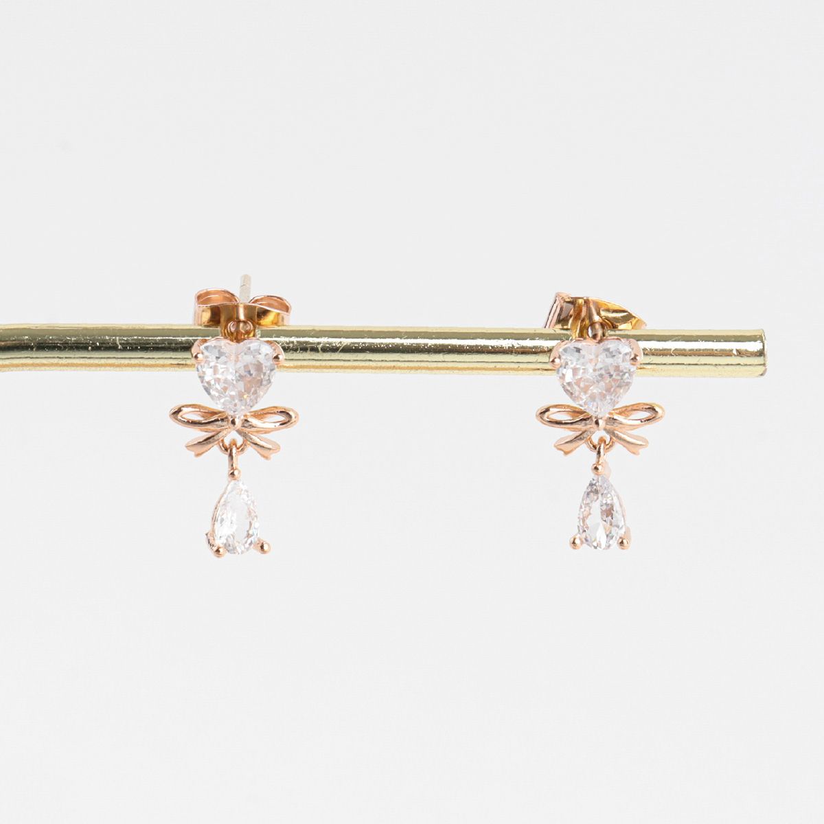 Heart Cute Ribbon Petit Dainty Korean Earrings