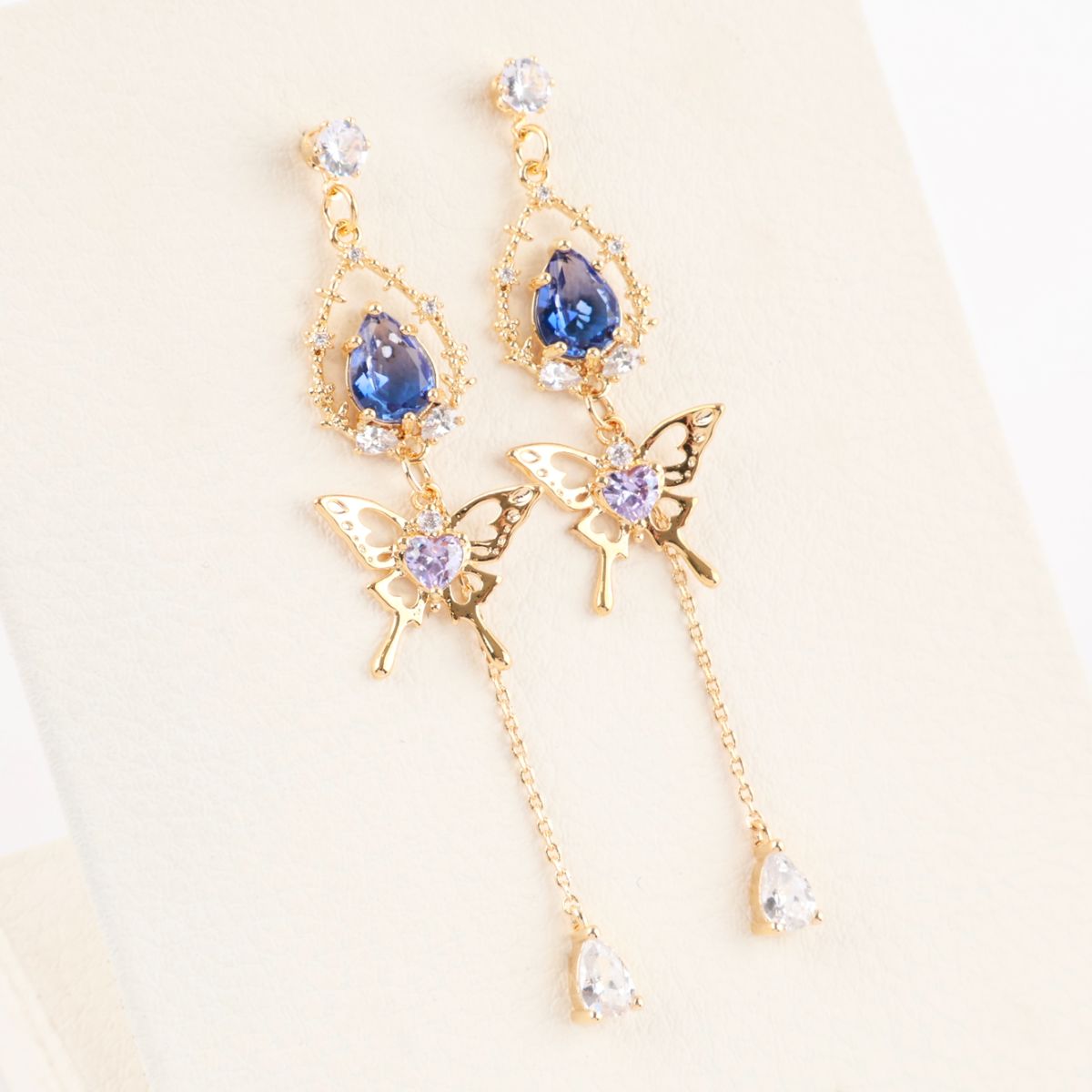 Blue Ocean Butterfly Korean Dainty Style Earrings - 2 Colors
