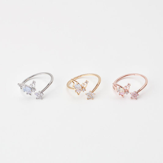 Fairy Butterfly Adjustable Ring Made in Korea - 3 colors