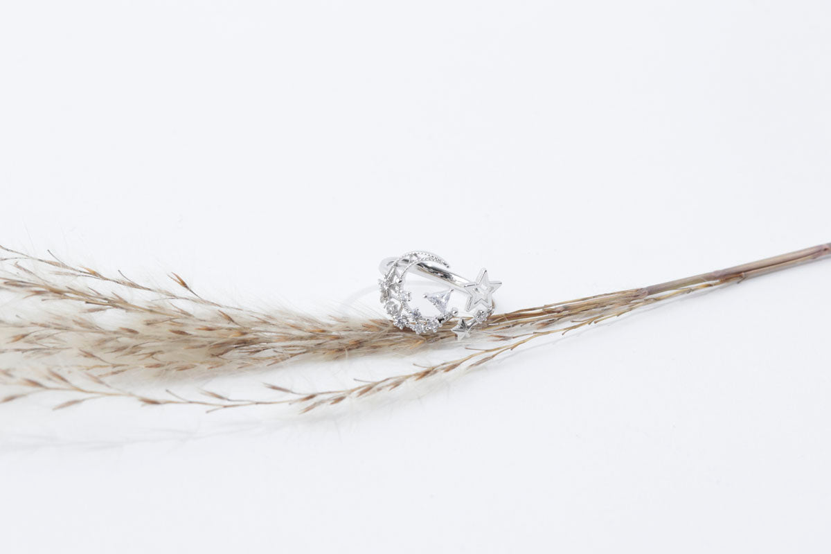 Crescent Moon Adjustable Ring Made in Korea - 2 Colors