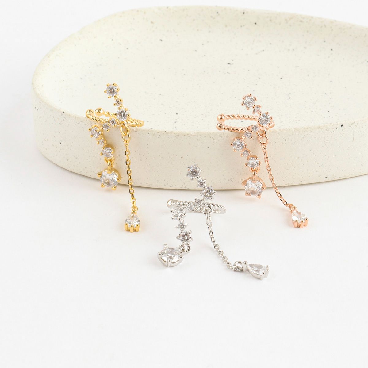 Crystal Drop Magic Style Made in Korea Ear-cuff - 2 colors