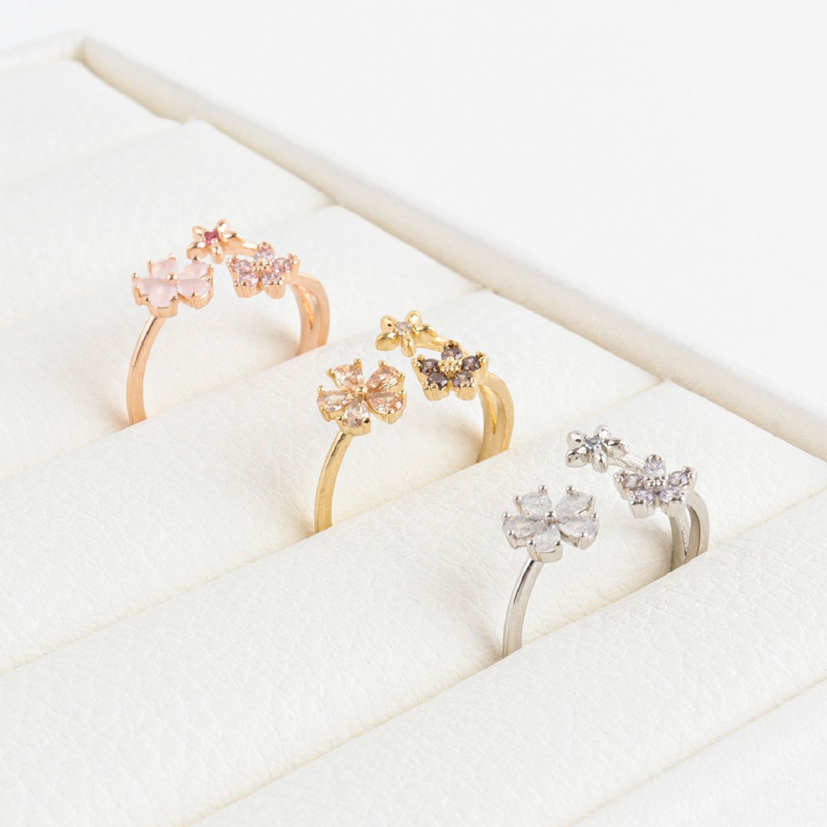Blossom Sakura Cute Adjustable Ring Made in Korea - 3 Colors