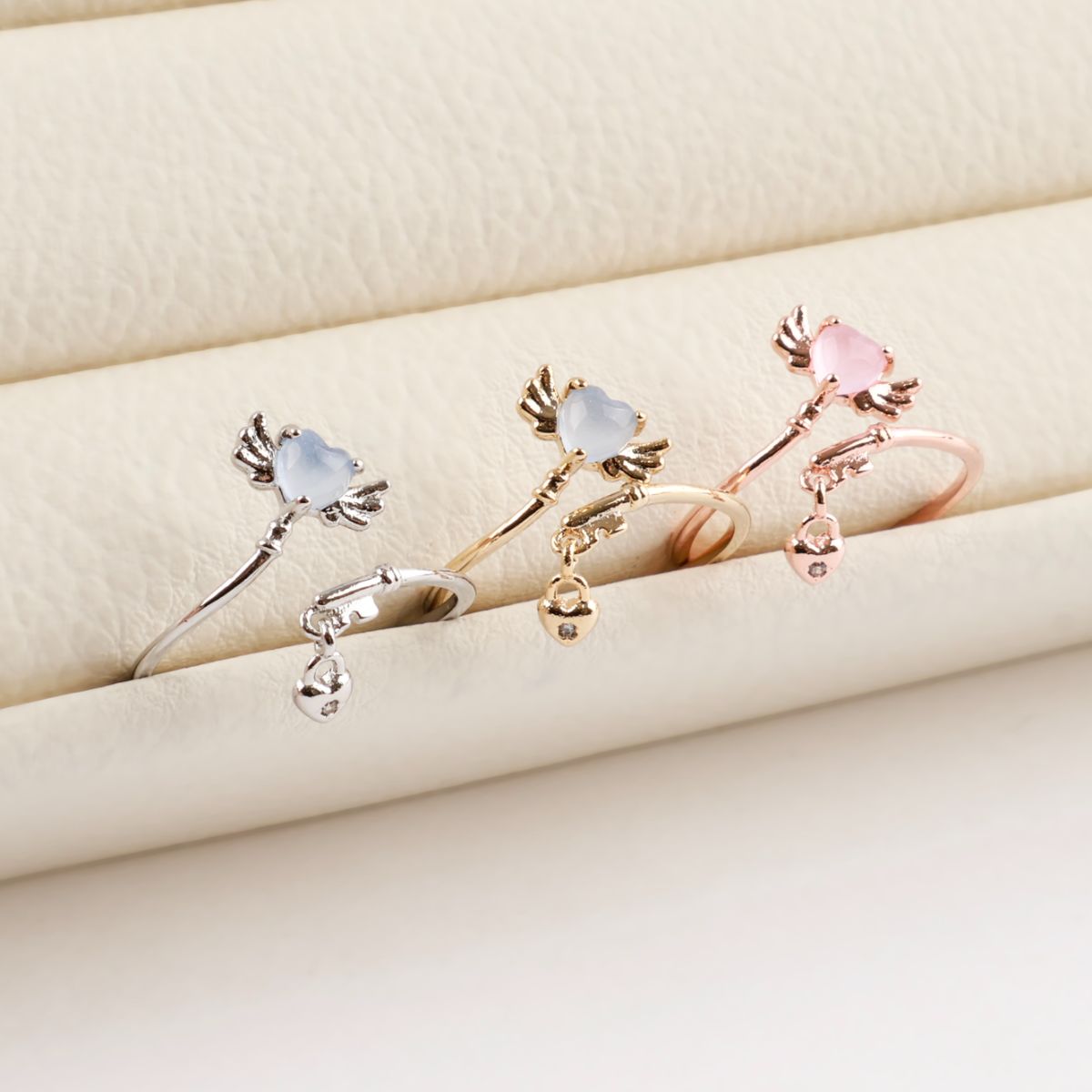 Angel Heart Drop Cute Adjustable Ring Made in Korea - 2 Colors