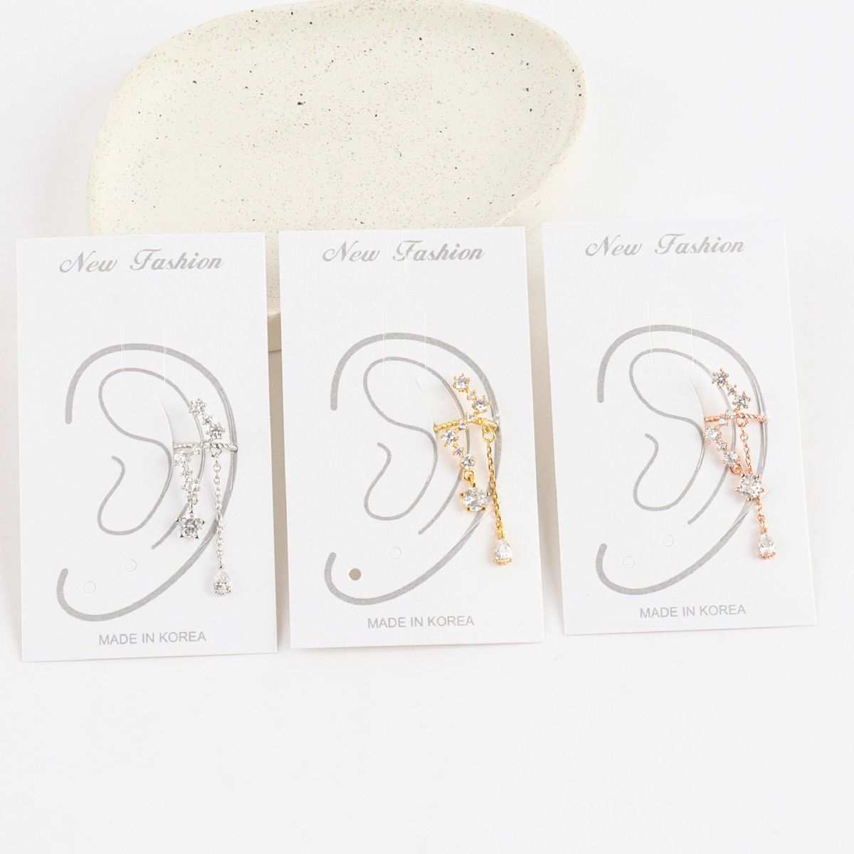Crystal Drop Magic Style Made in Korea Ear-cuff - 2 colors