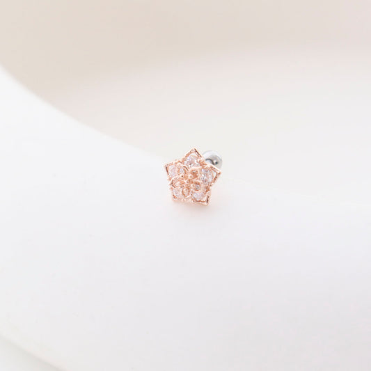 Crystal flower Korean Ear Piercing