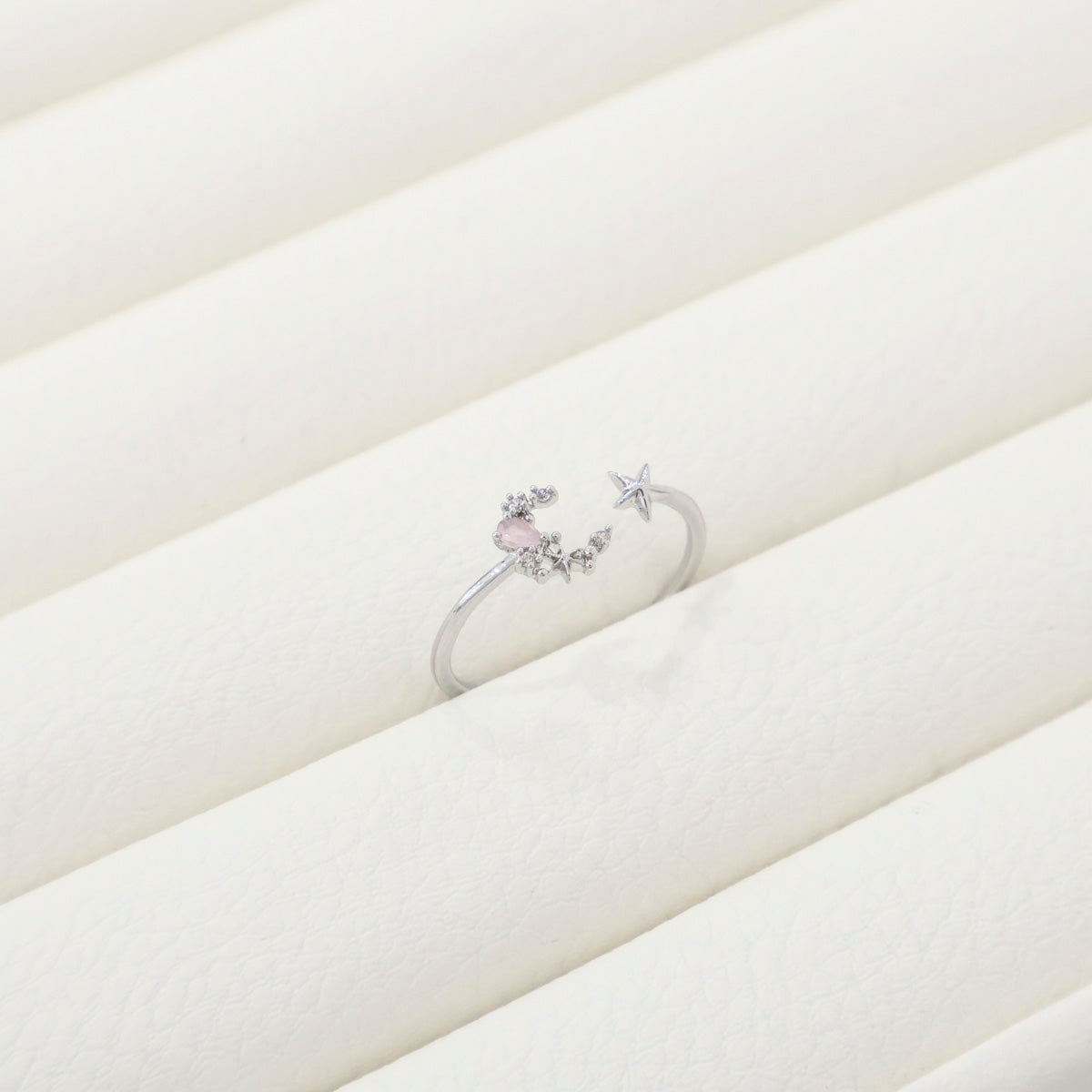 Cubic Cute Moon Korean Adjustable Rings - 2 colors