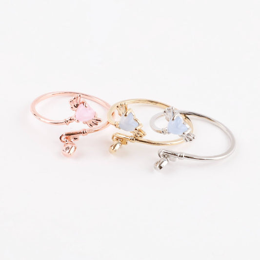Angel Heart Drop Cute Adjustable Ring Made in Korea - 2 Colors