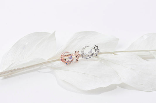 Crescent Moon Adjustable Ring Made in Korea - 2 Colors