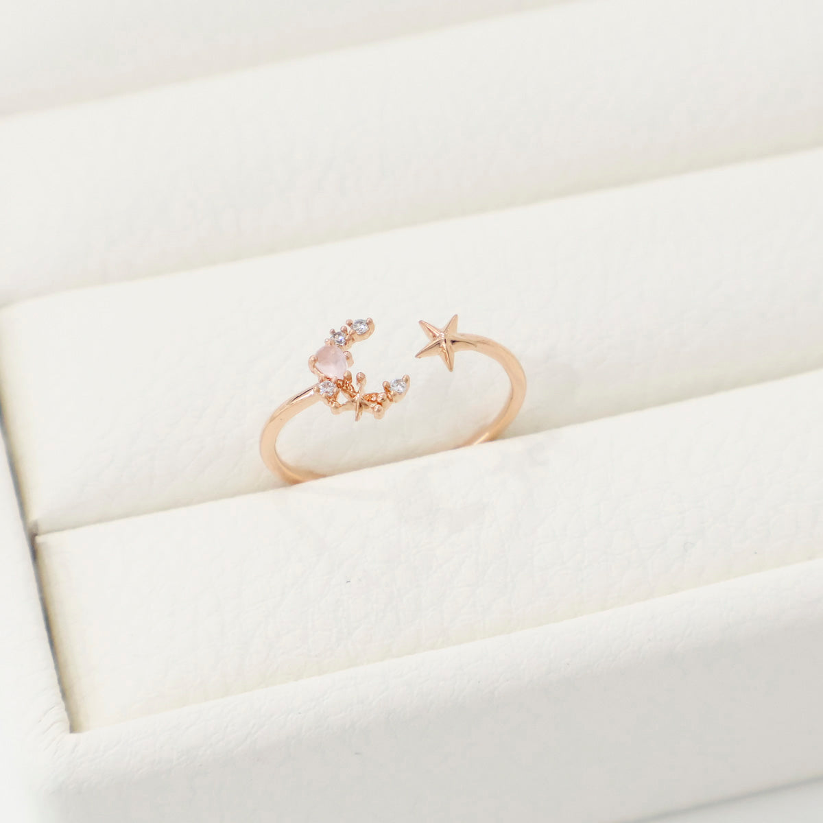 Cubic Cute Moon Korean Adjustable Rings - 2 colors