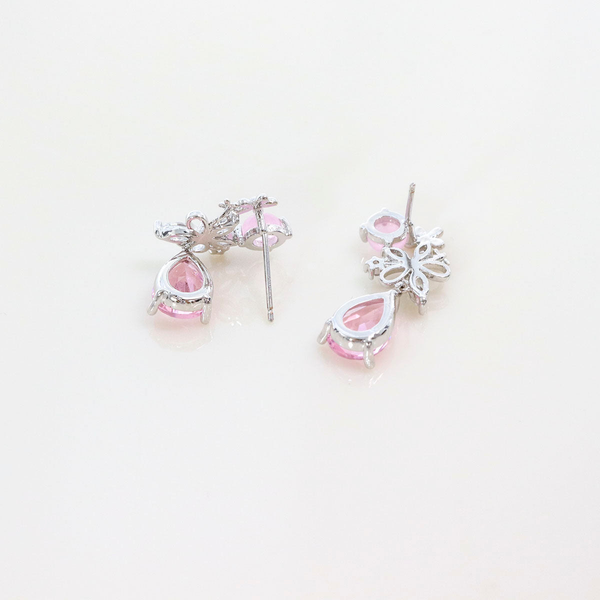 Pastel Pink Blossom Flower Studs Korean Dainty Style Earrings