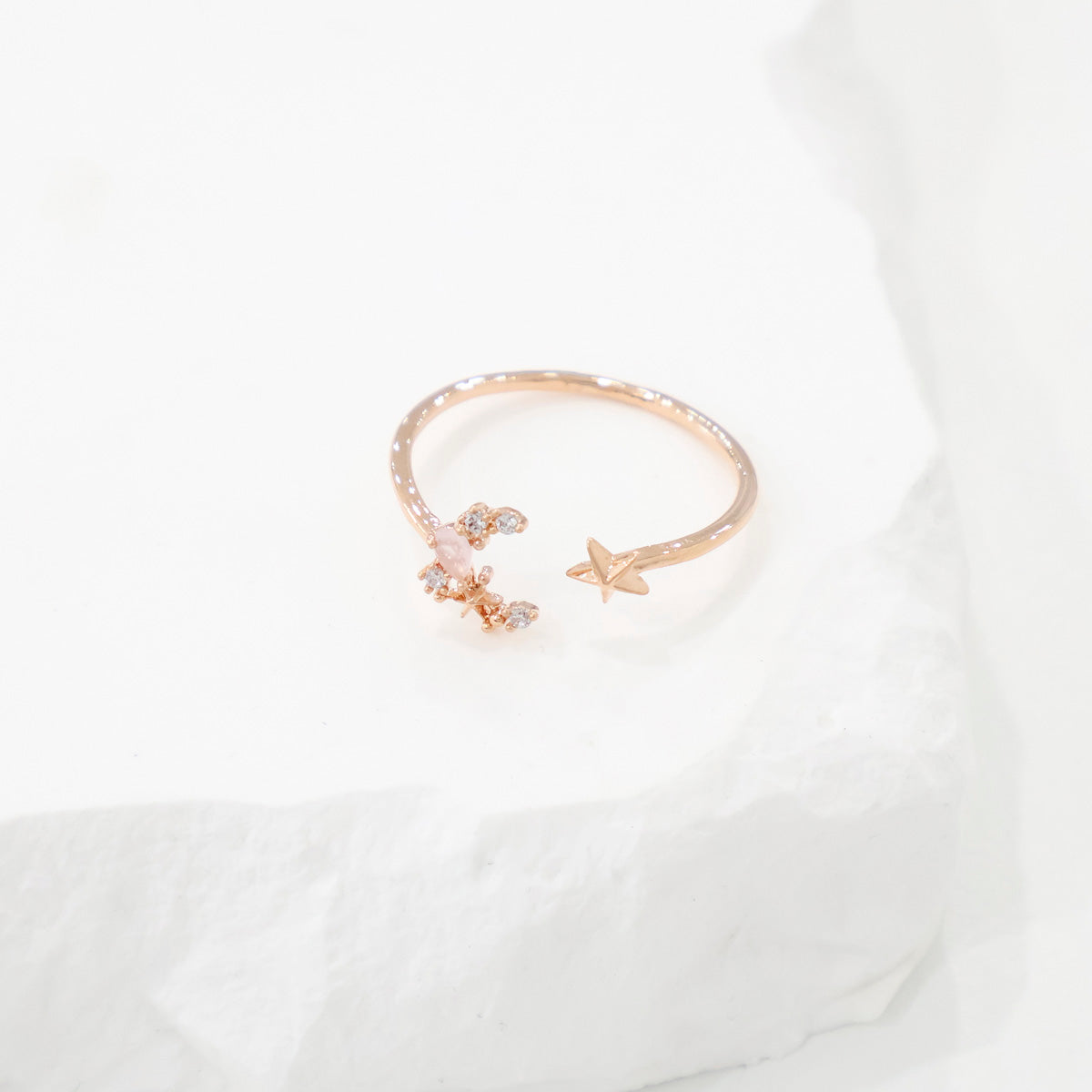 Cubic Cute Moon Korean Adjustable Rings - 2 colors